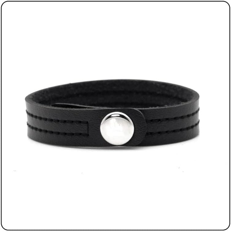 Fusamk Fashion Simple Sewing Thread Pattern Leather Cuff Bracelet - Image 3